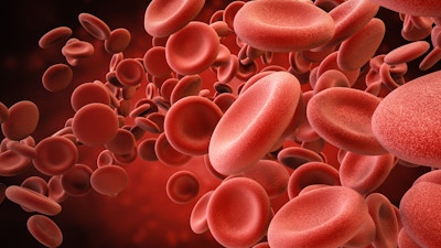 3d rendering red blood cells in vein